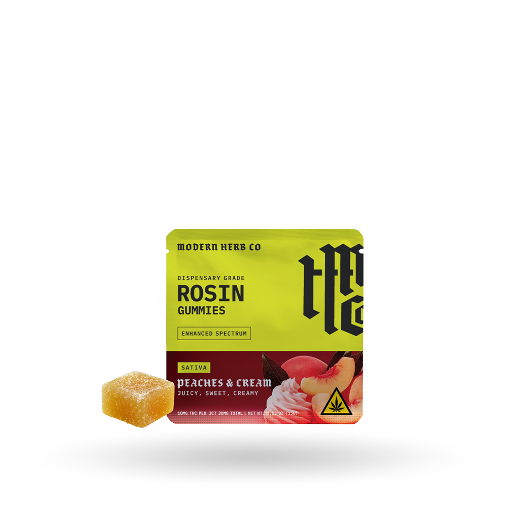 Live Rosin Gummies: Peaches & Cream (Sativa), 3ct