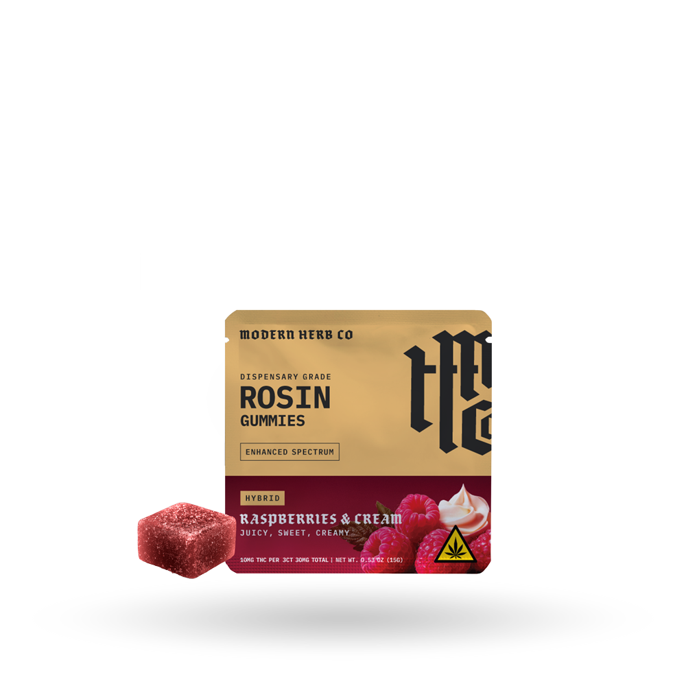 Live Rosin Gummies: Raspberries & Cream (Hybrid), 3ct