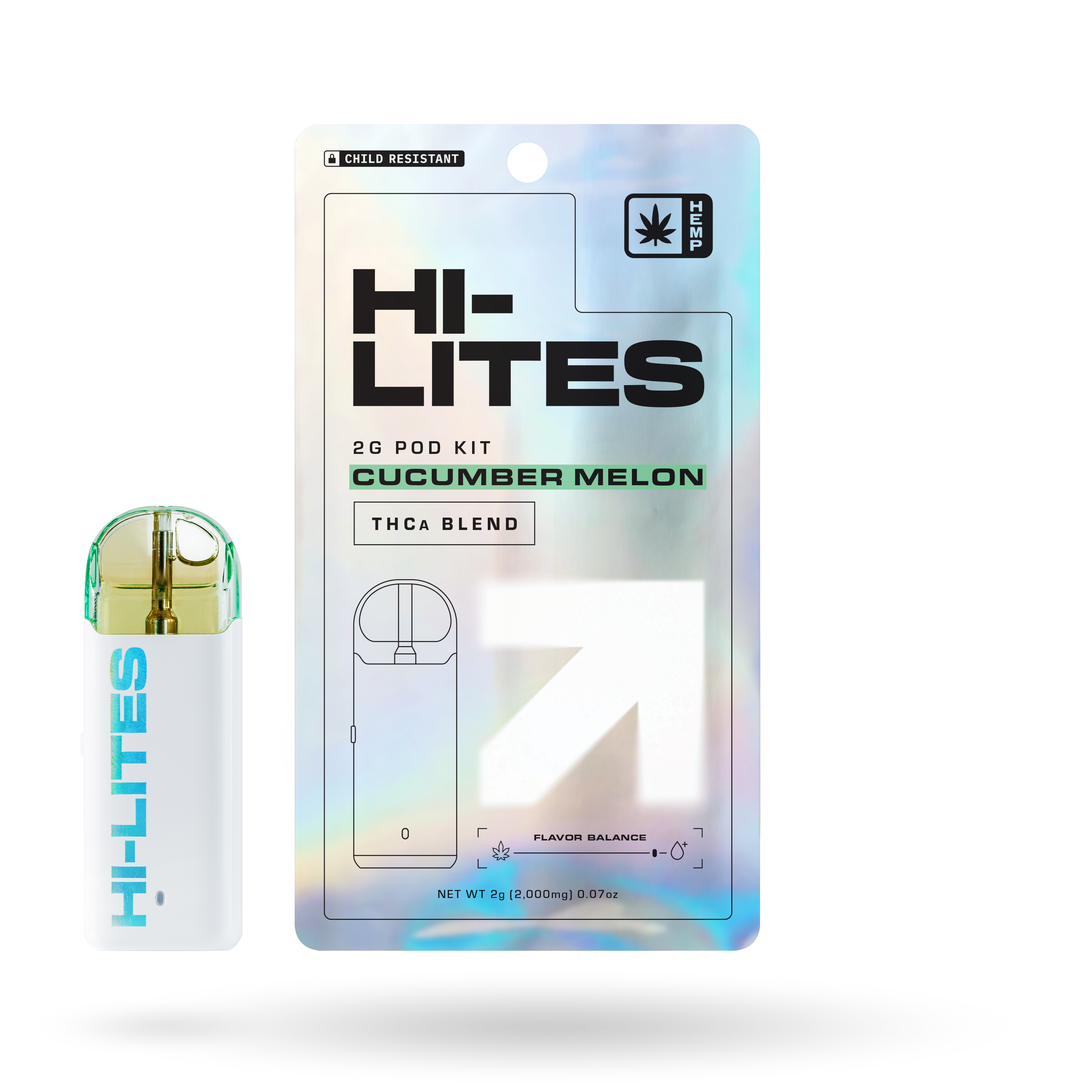 The Hemp Collect Hi-Lites THCa Pod Kit: Cucumber Melon