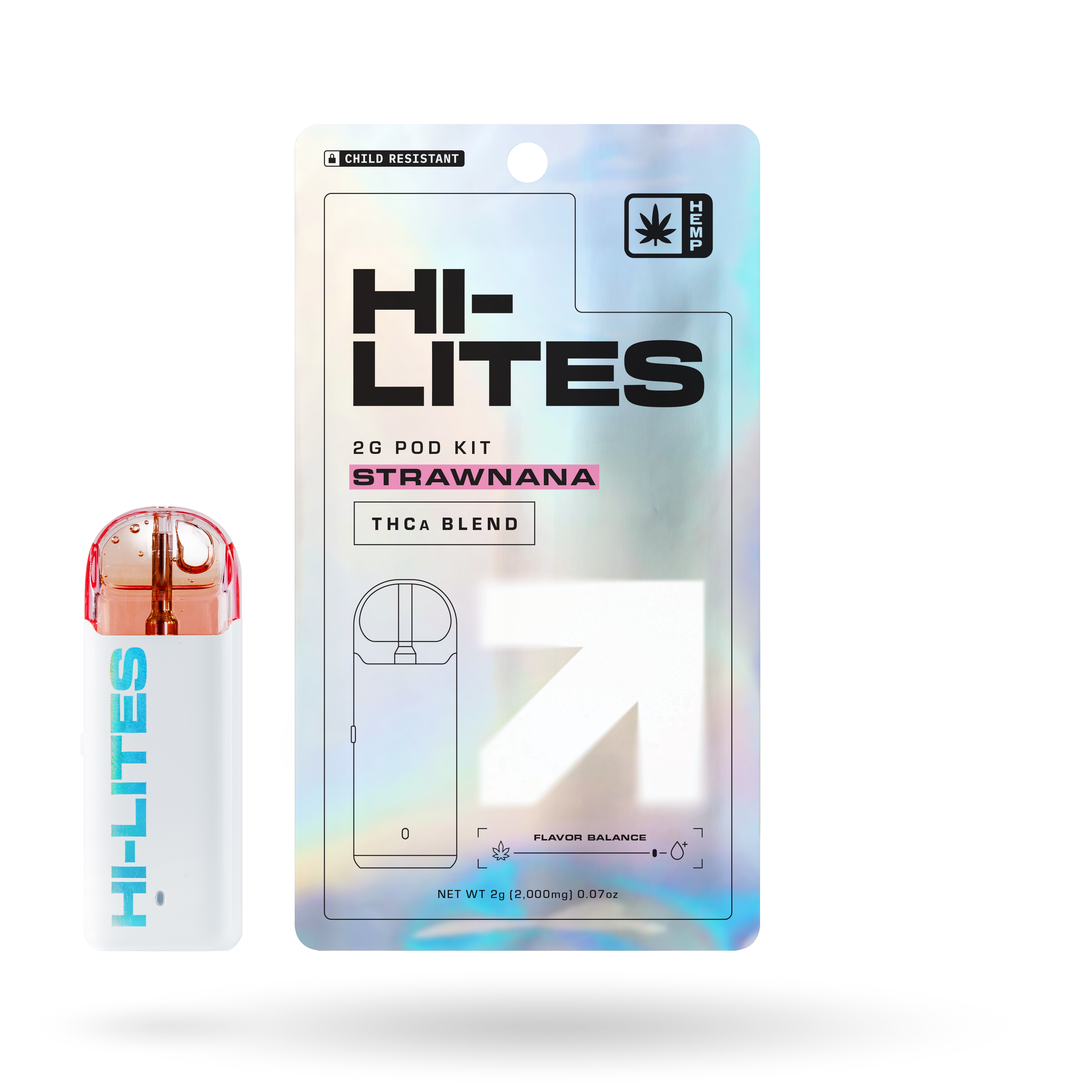 The Hemp Collect Hi-Lites THCa Pod Kit: Strawnana