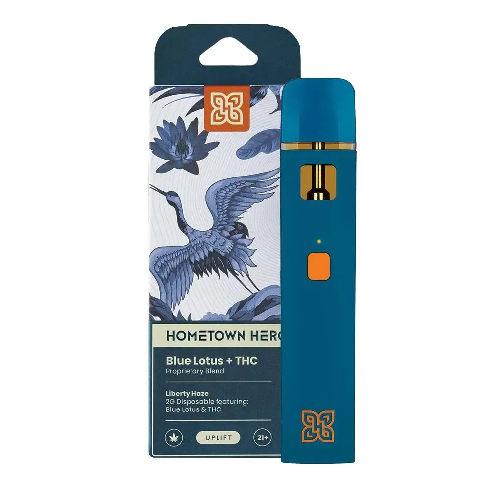Hometown Hero D8 + HHC Blue Lotus Disposable - 2g Best Price