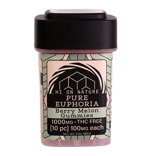 Hi On Nature 1000mg CBD Blend Pure Euphoria Gummies - 2 Flavors Best Price