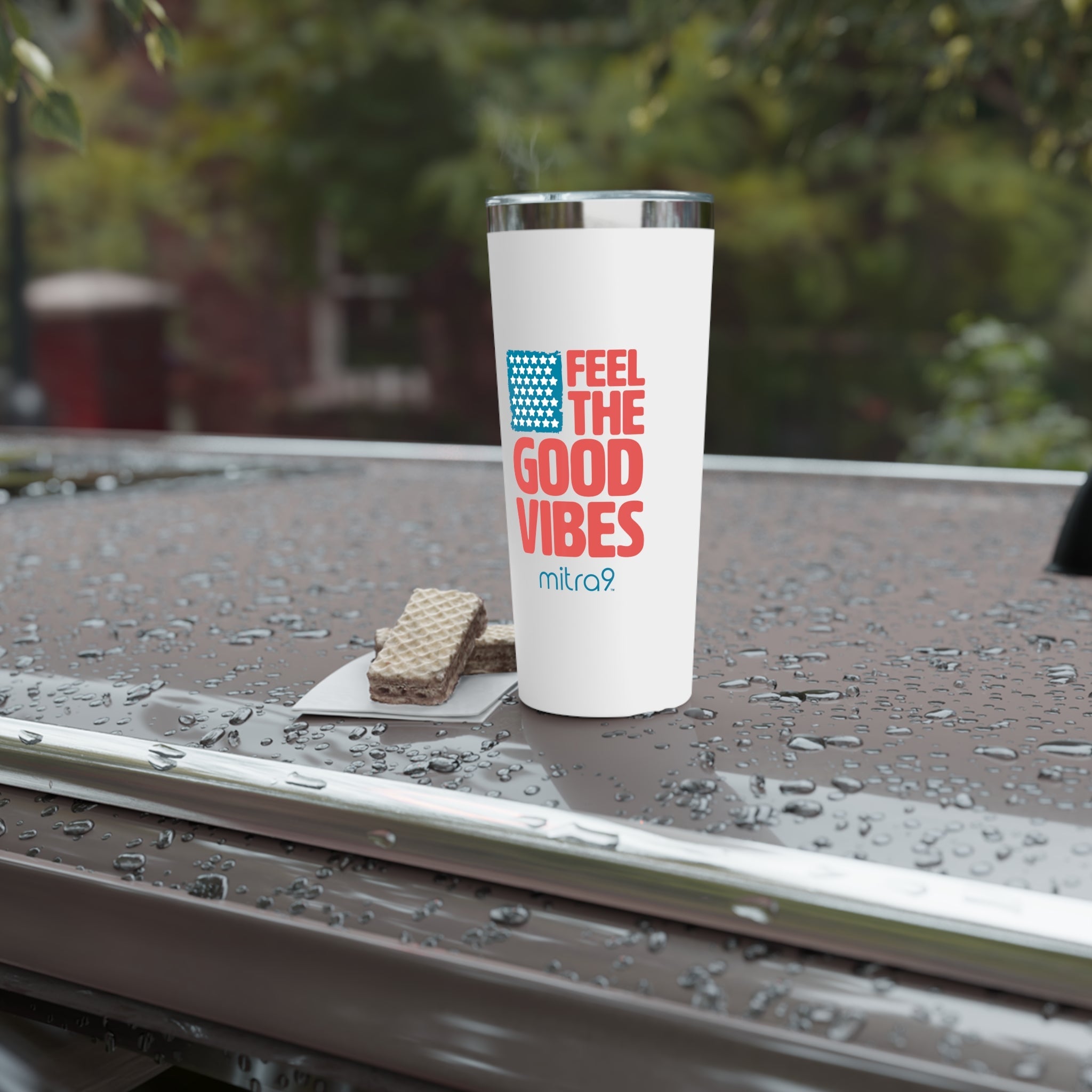Mitra9 Feel The Good Vibes 4th of July Copper Tumbler - Red, White, & Chill 2025 Edition