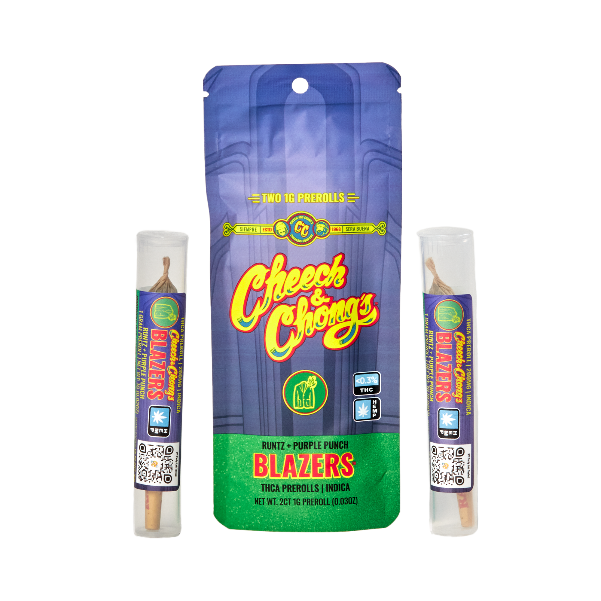 Cheech and Chongs Blazers – Runtz + Purple Punch – Preroll — Direct From Cheech & Chong