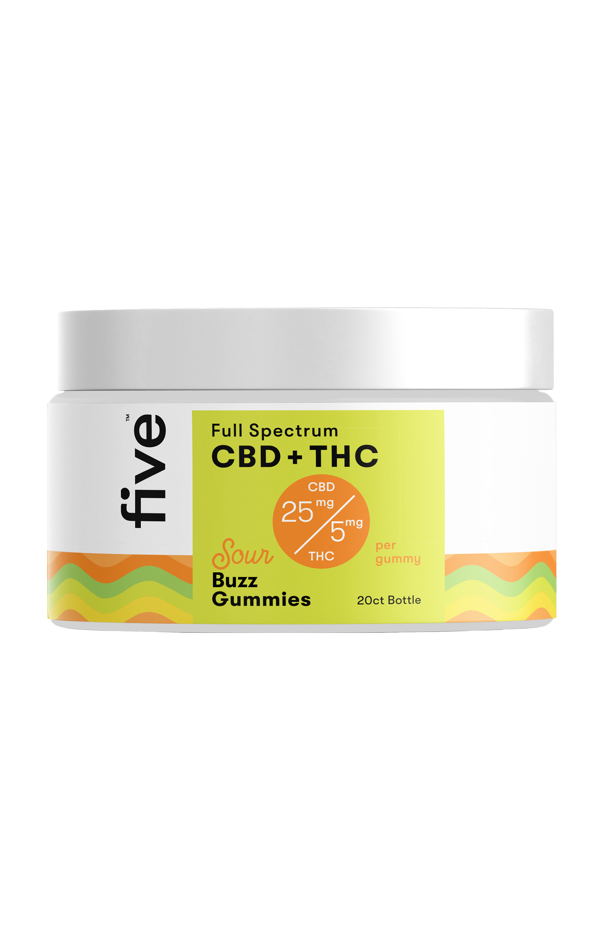 Five CBD Full Spectrum CBD + THC Gummies (20 ct)