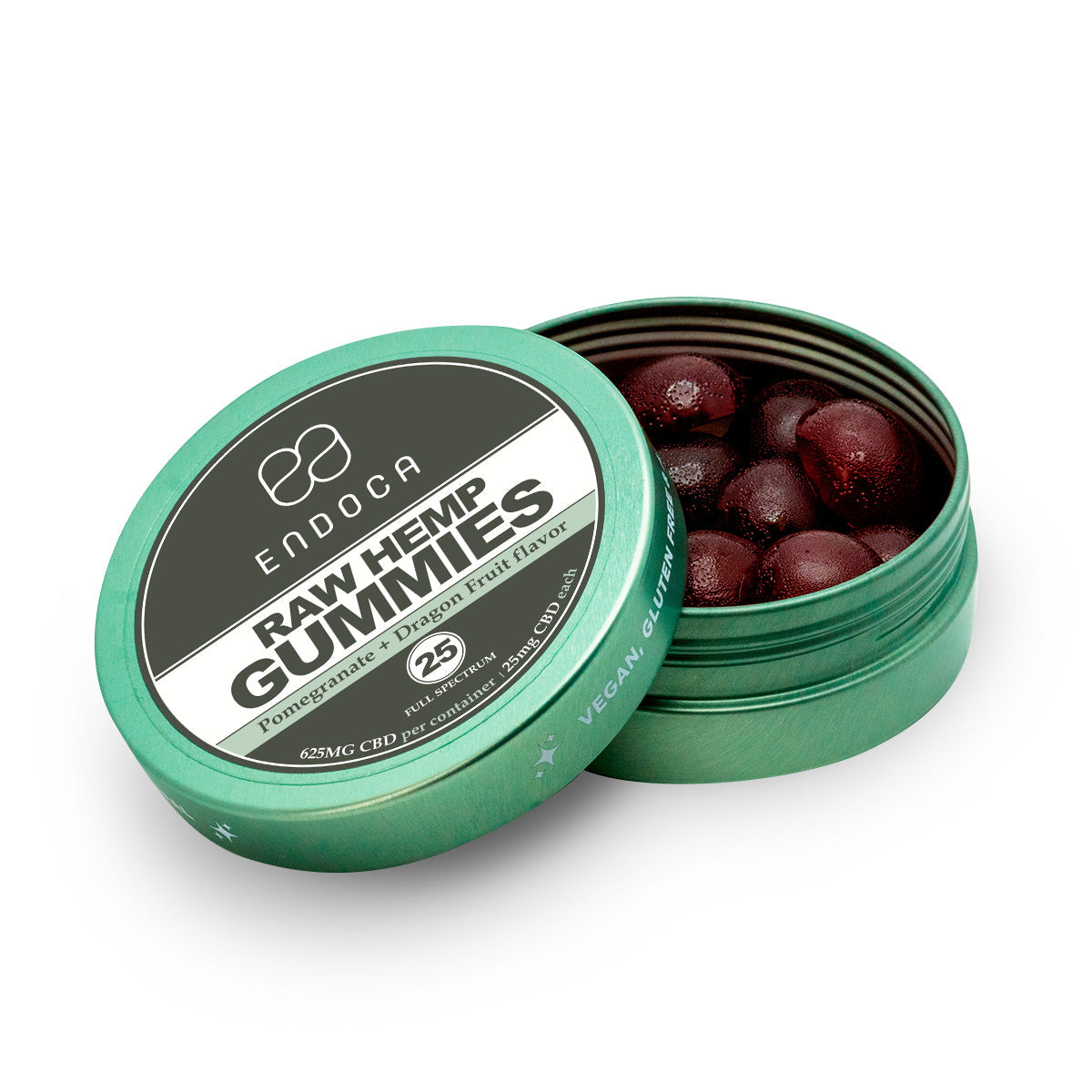 Endoca Raw Hemp Gummies, 25mg CBD