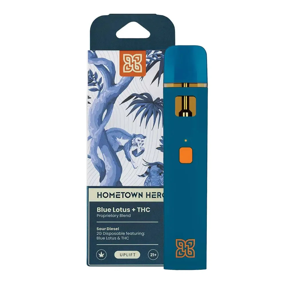 Hometown Hero D8 + HHC Blue Lotus Disposable - 2g Best Price