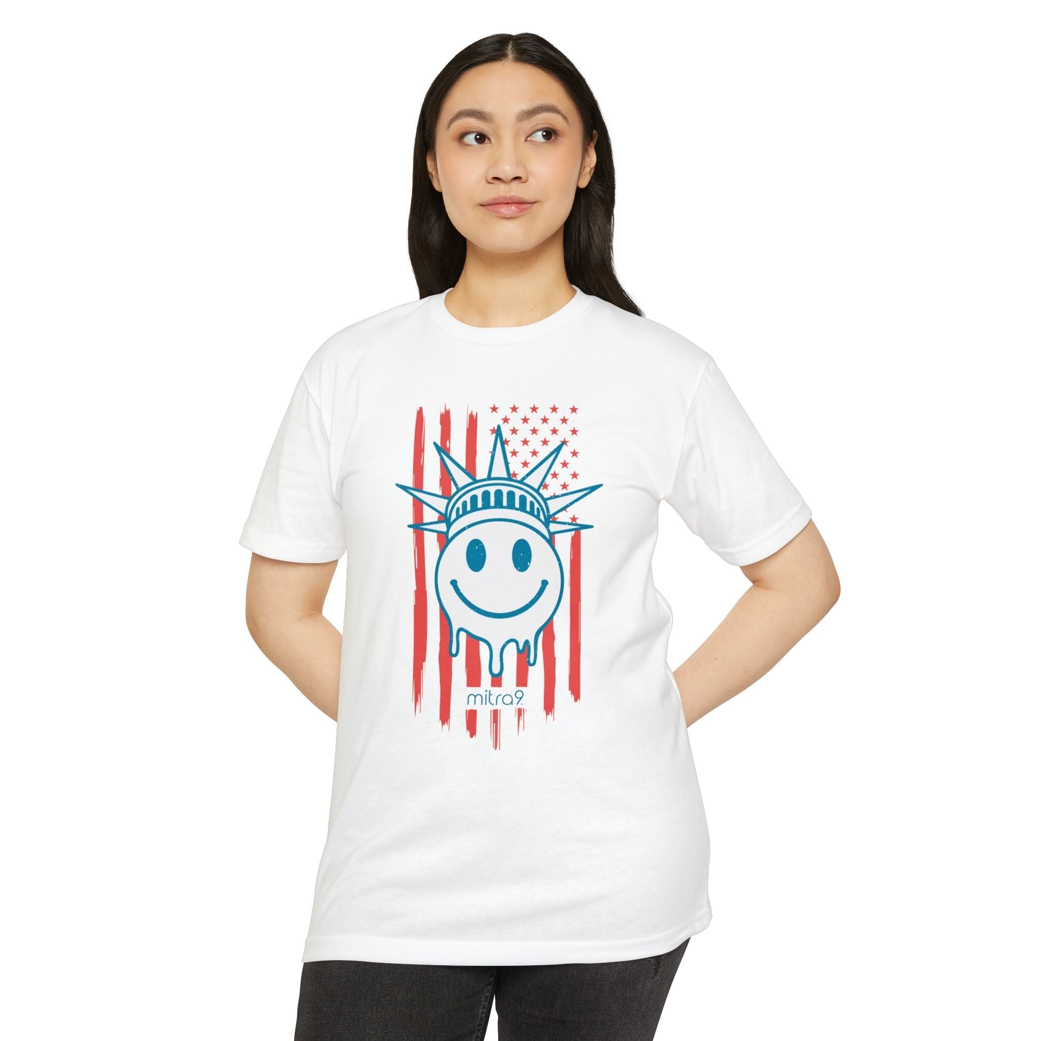 Mitra9 Vintage Liberty Smiley - Red, White & Chill 2025 Edition Tshirt