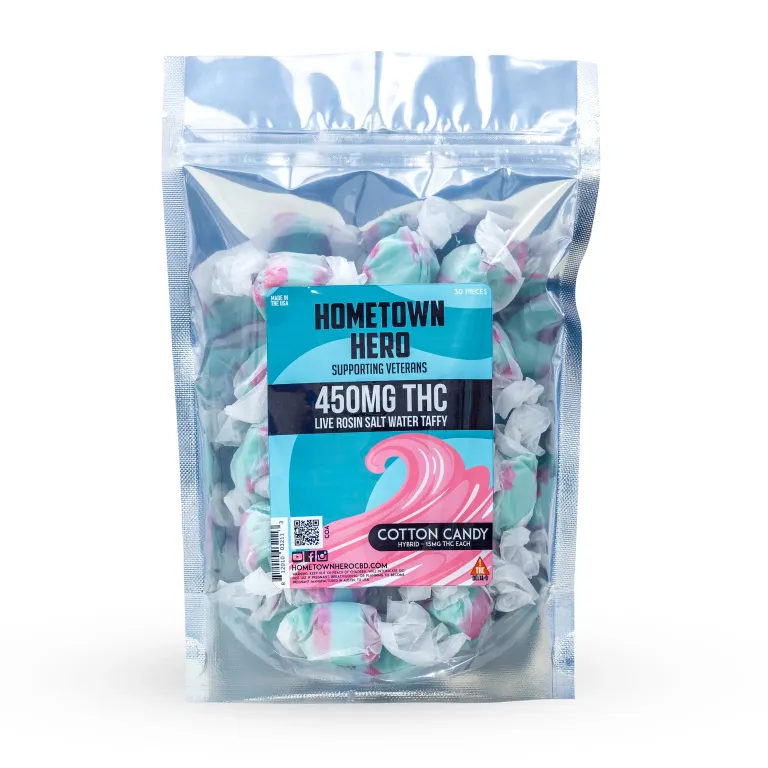 Hometown Hero Live Rosin Delta 9 THC Taffy 150mg - 450mg Best Price