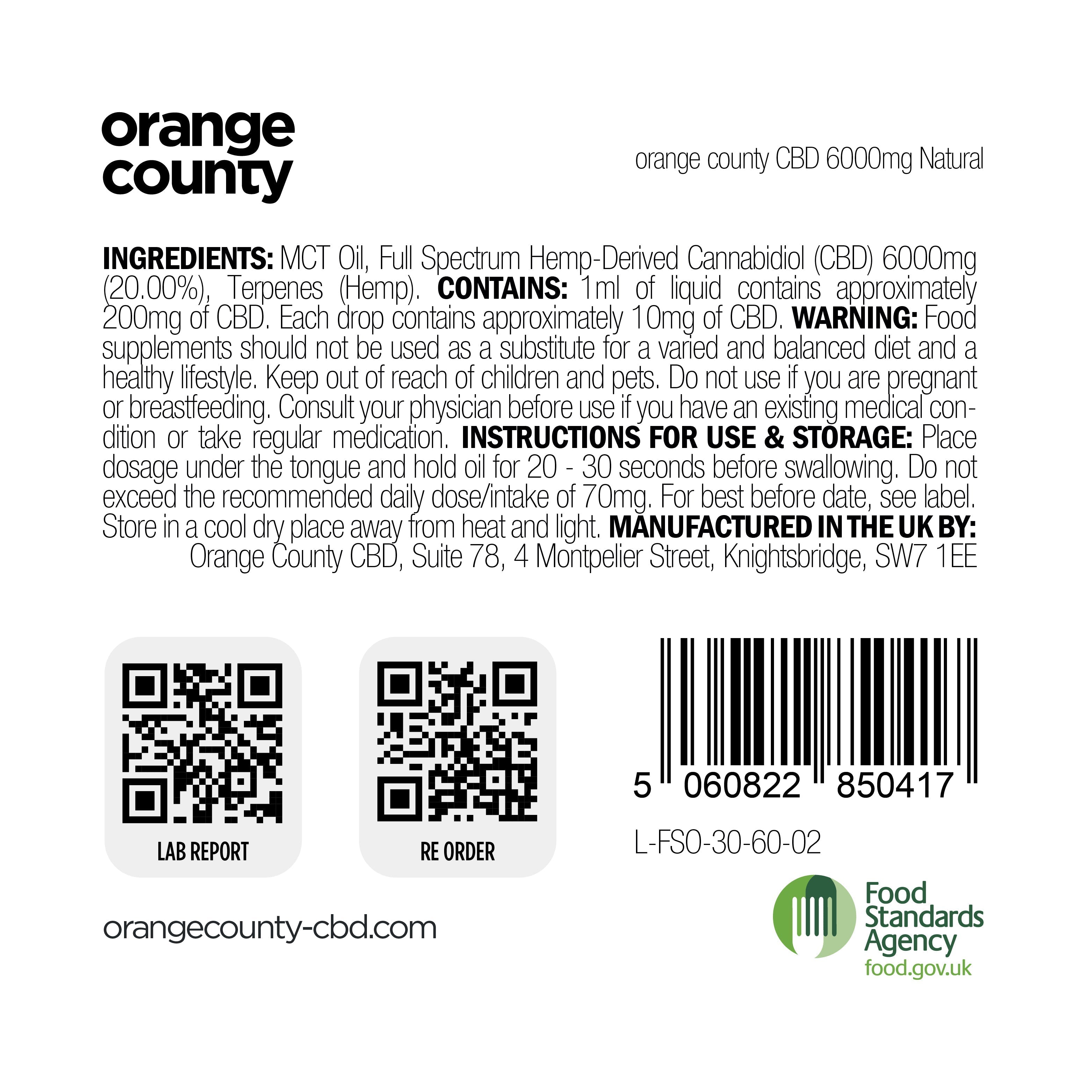 6000mg CBD Oil High Strength (30ml)