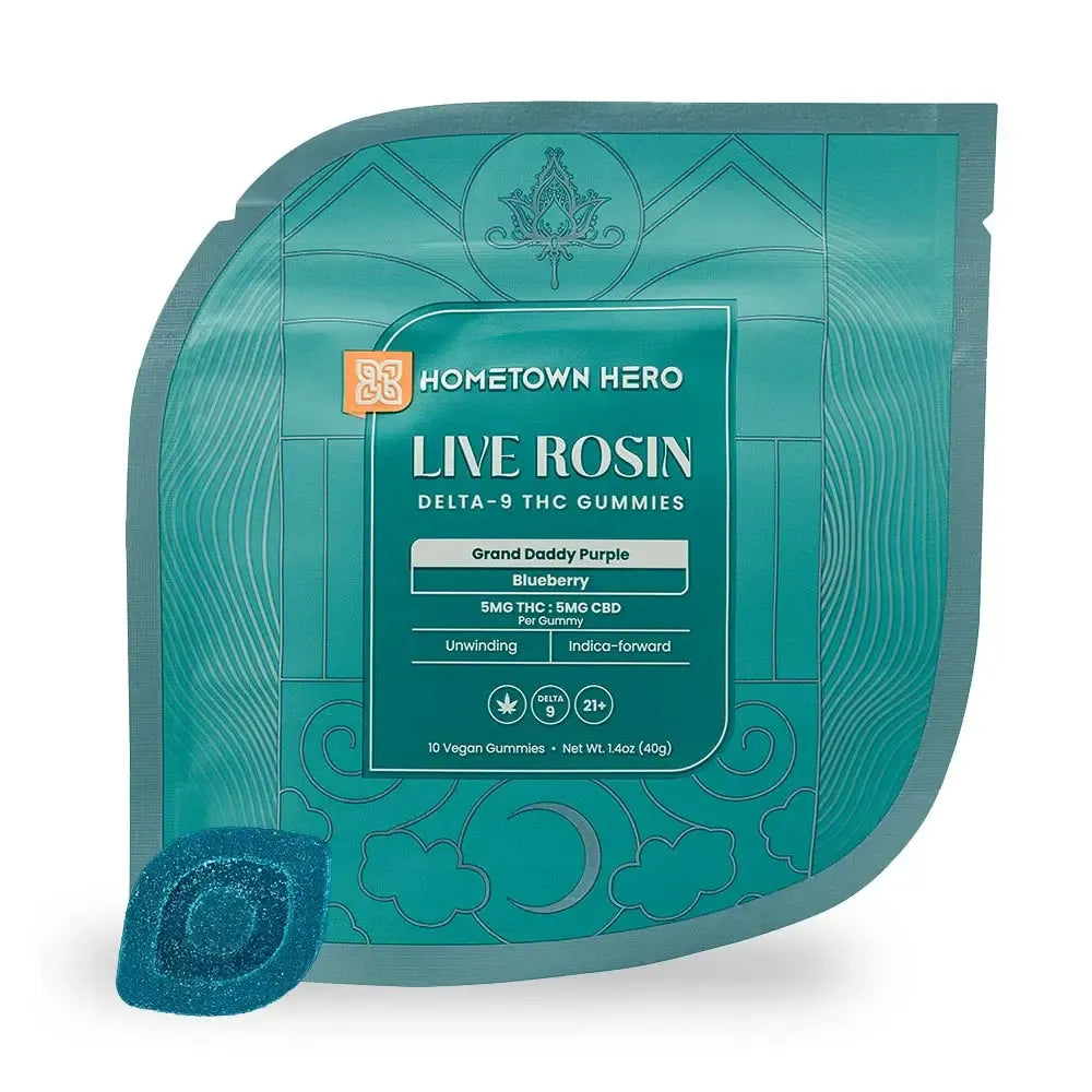 Hometown Hero Live Rosin Delta 9 THC + CBD Gummies - 50mg Best Price