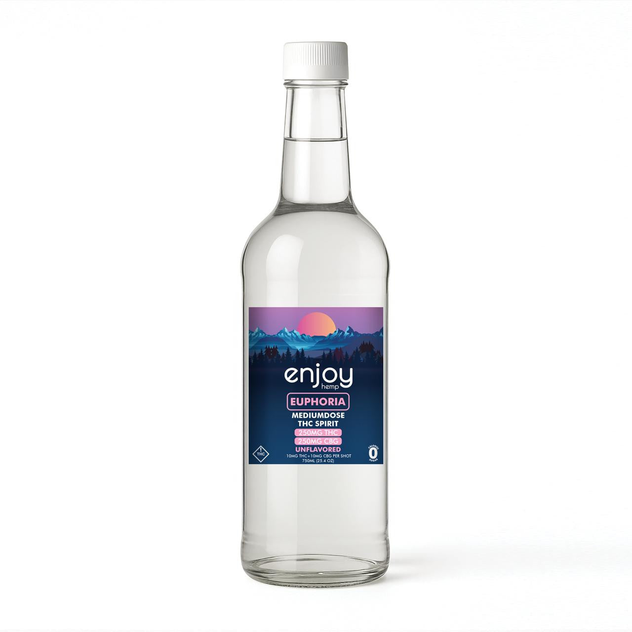 Euphoria THC Unflavored Spirit - 10mg THC + 10mg CBG Per Shot - Medium Dose