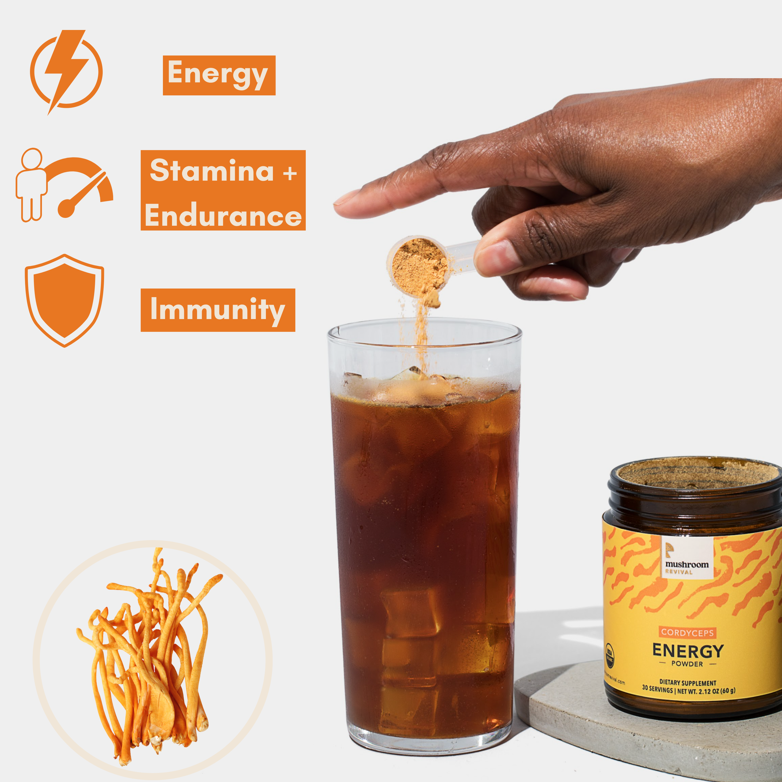 Mushroom Revival Energy Cordyceps Powder