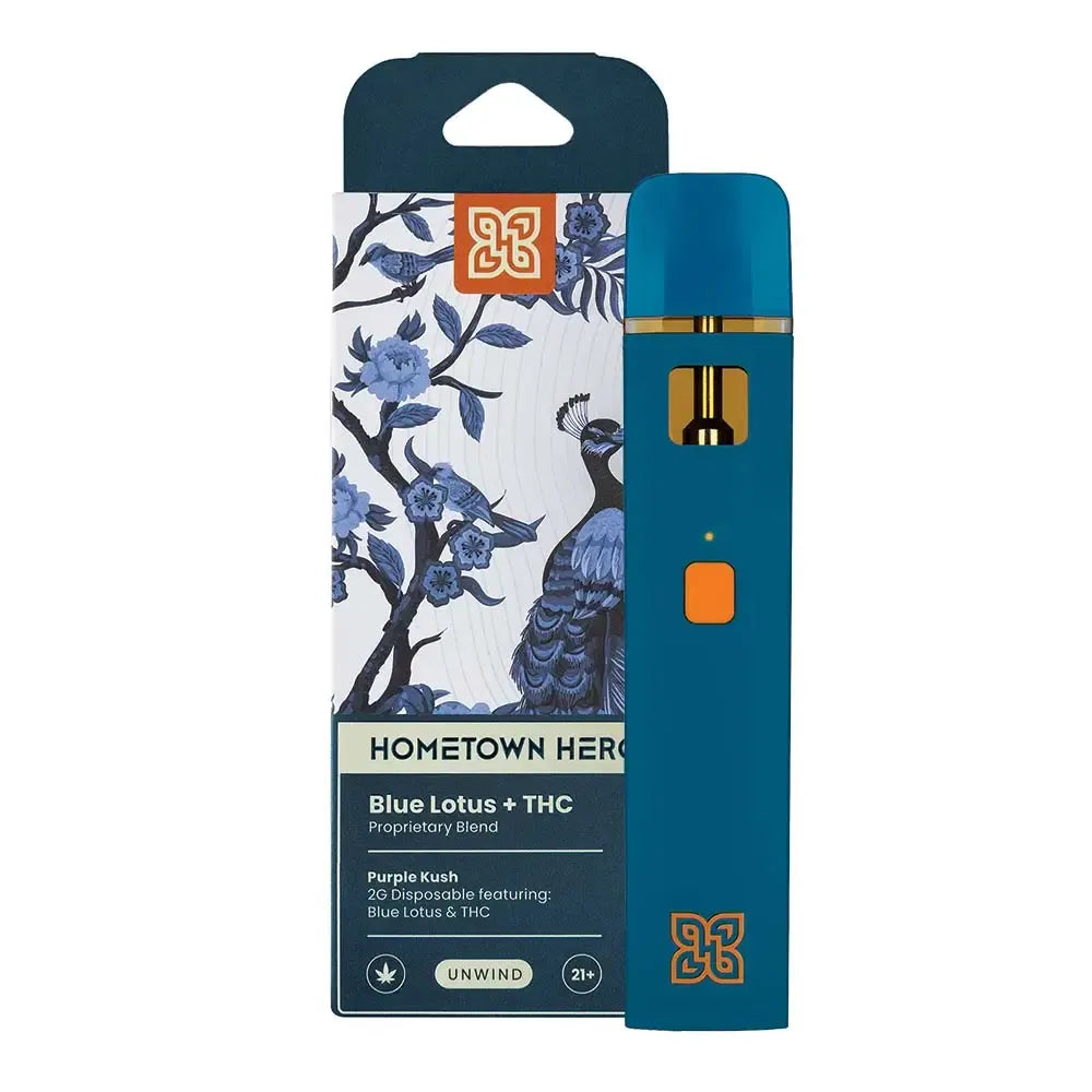 Hometown Hero D8 + HHC Blue Lotus Disposable - 2g Best Price