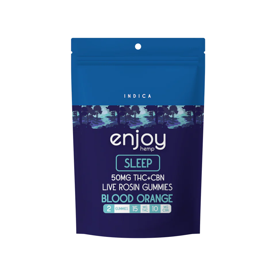 Enjoy Hemp 50mg Deep Sleep Gummies Delta 9 THC + CBN - Indica-Infused Blood Orange (25 mg each | 2 gummies) Best Price