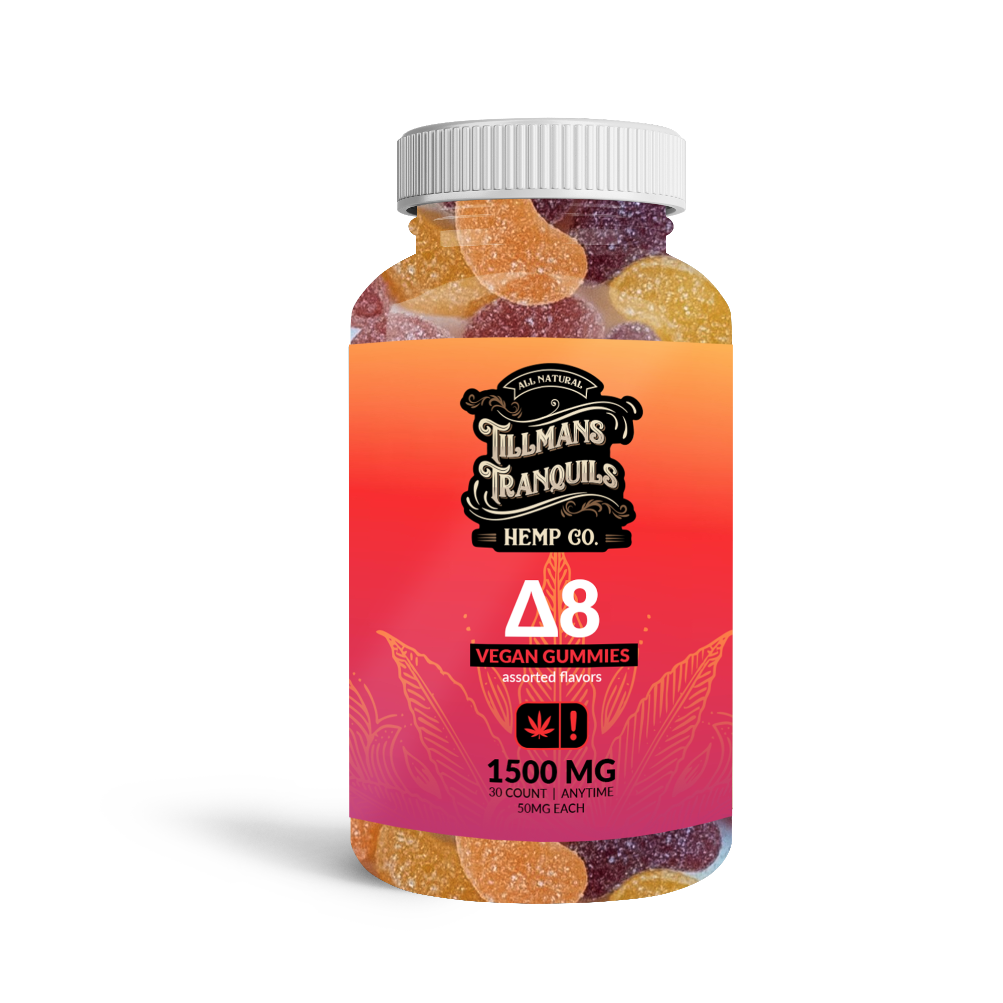 Tillmans Tranquils Delta 8 50mg Gummies 1500mg Per Bottle Best Price