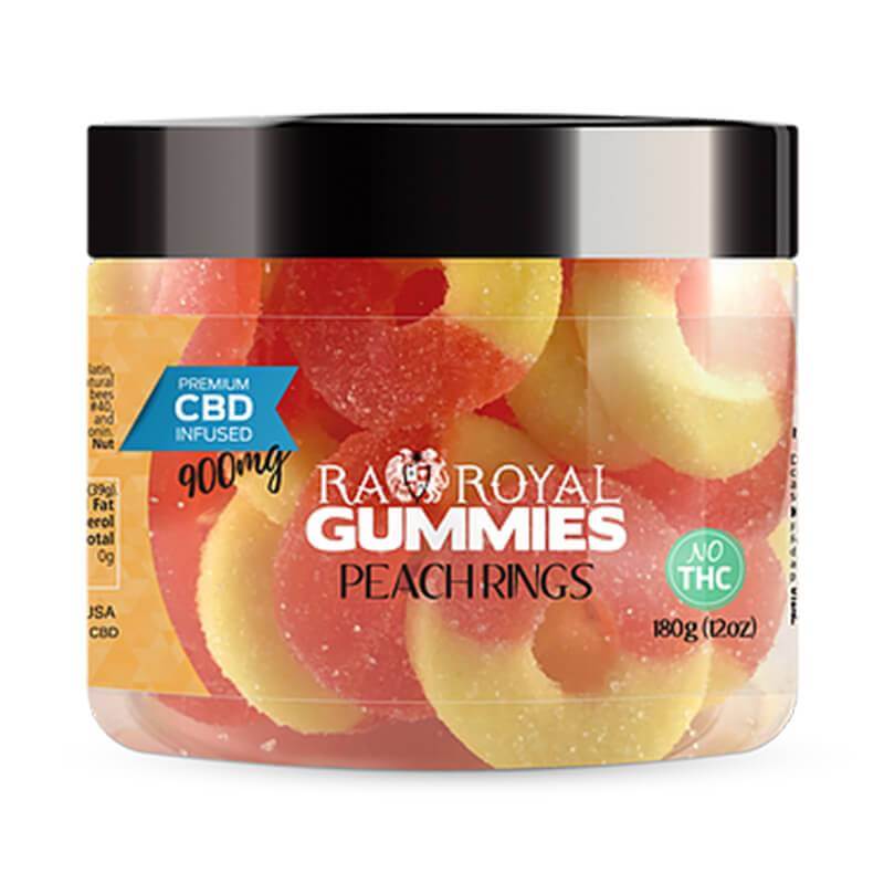 RA Royal CBD | Peach Ring CBD Gummies 300mg - 1200mg Best Price