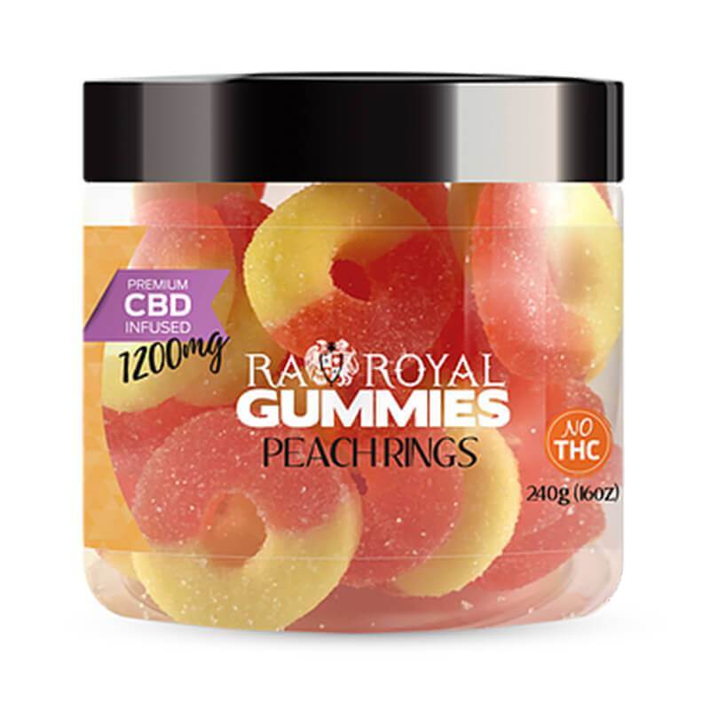 RA Royal CBD | Peach Ring CBD Gummies 300mg - 1200mg Best Price