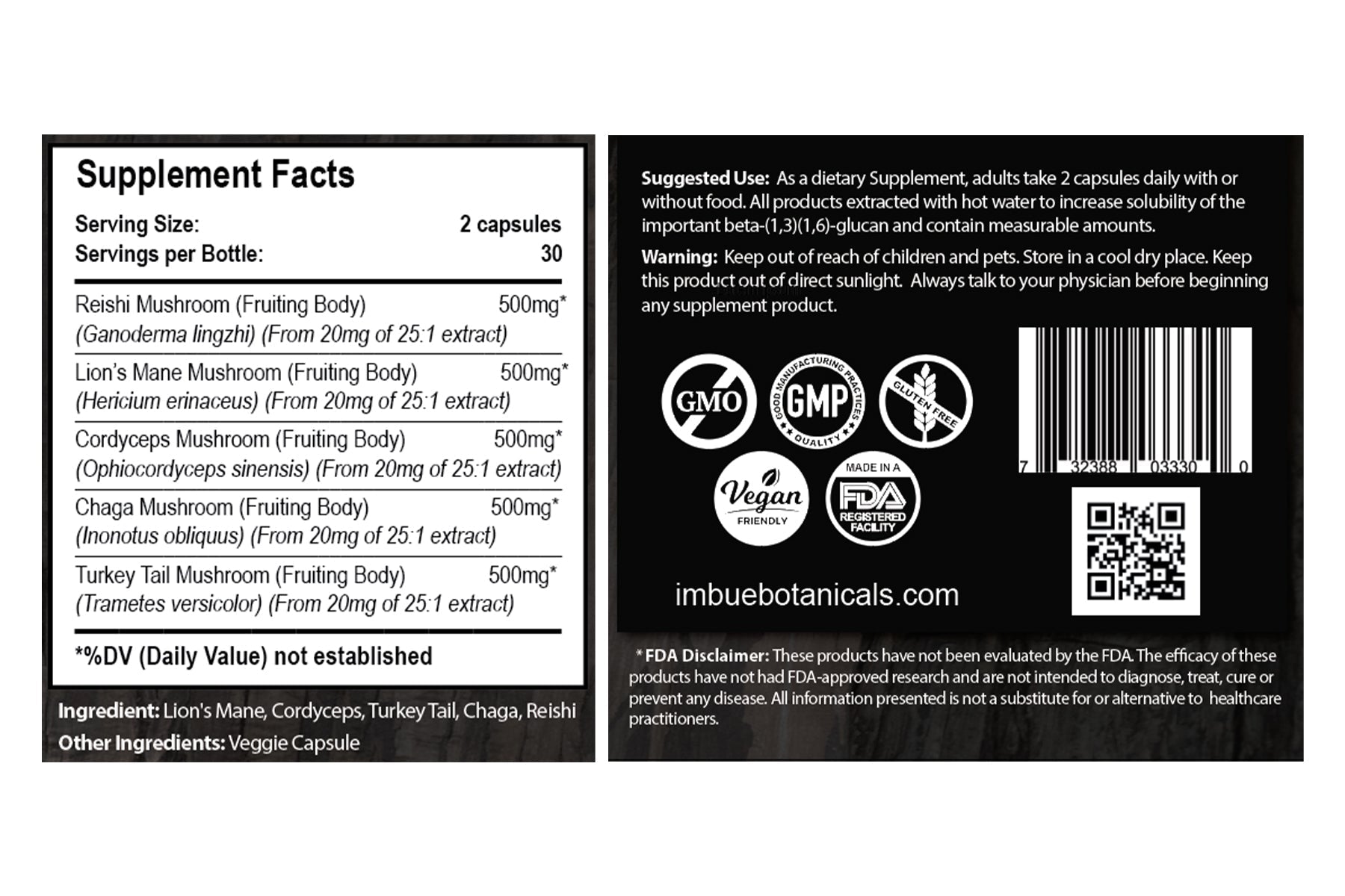 Imbue 5 Matrix Blend Functional Mushroom Capsules Best Price