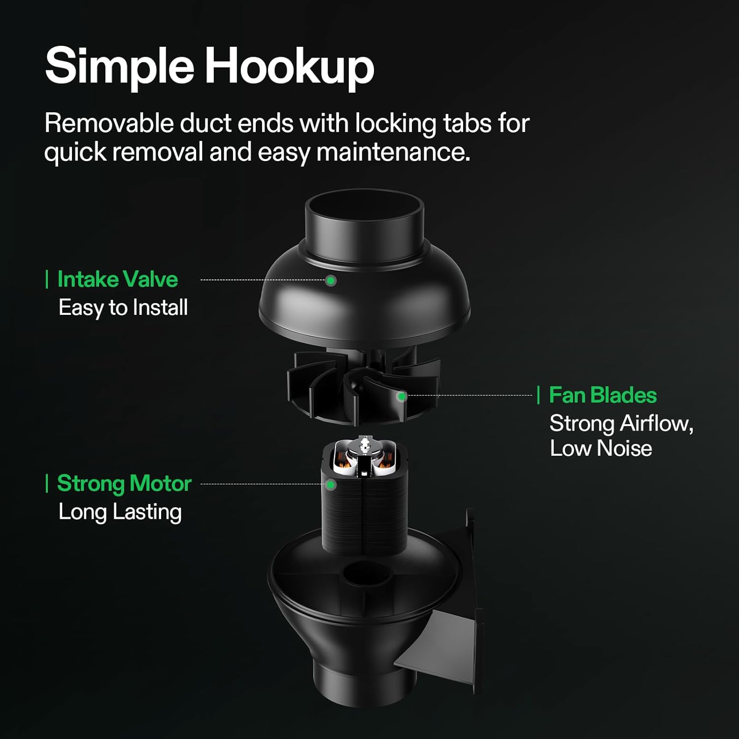 VIVOSUN D4 4 Inch 195 CFM Inline Duct Ventilation Fan HVAC Vent Blower for Hydroponics Grow Tent