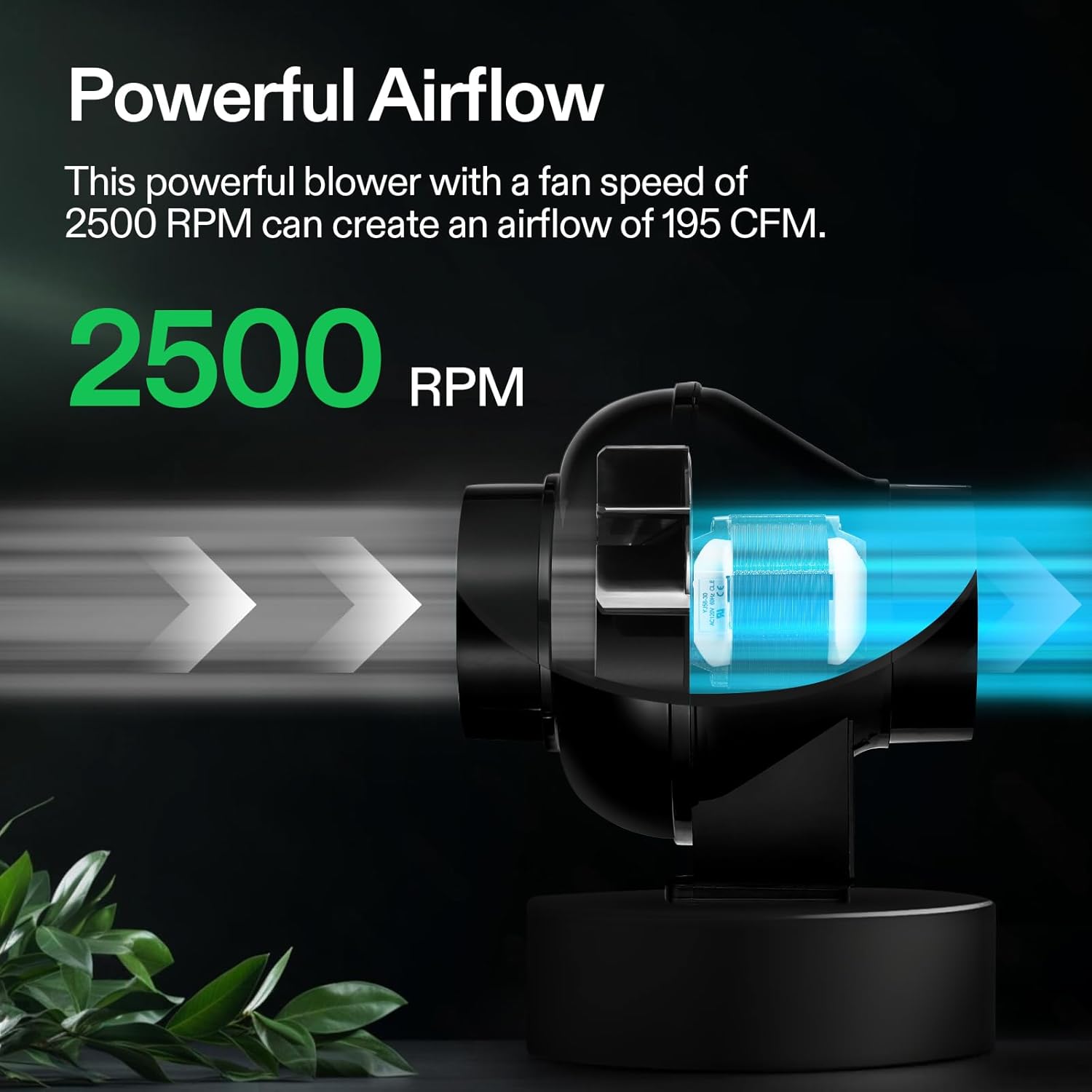 VIVOSUN D4 4 Inch 195 CFM Inline Duct Ventilation Fan HVAC Vent Blower for Hydroponics Grow Tent