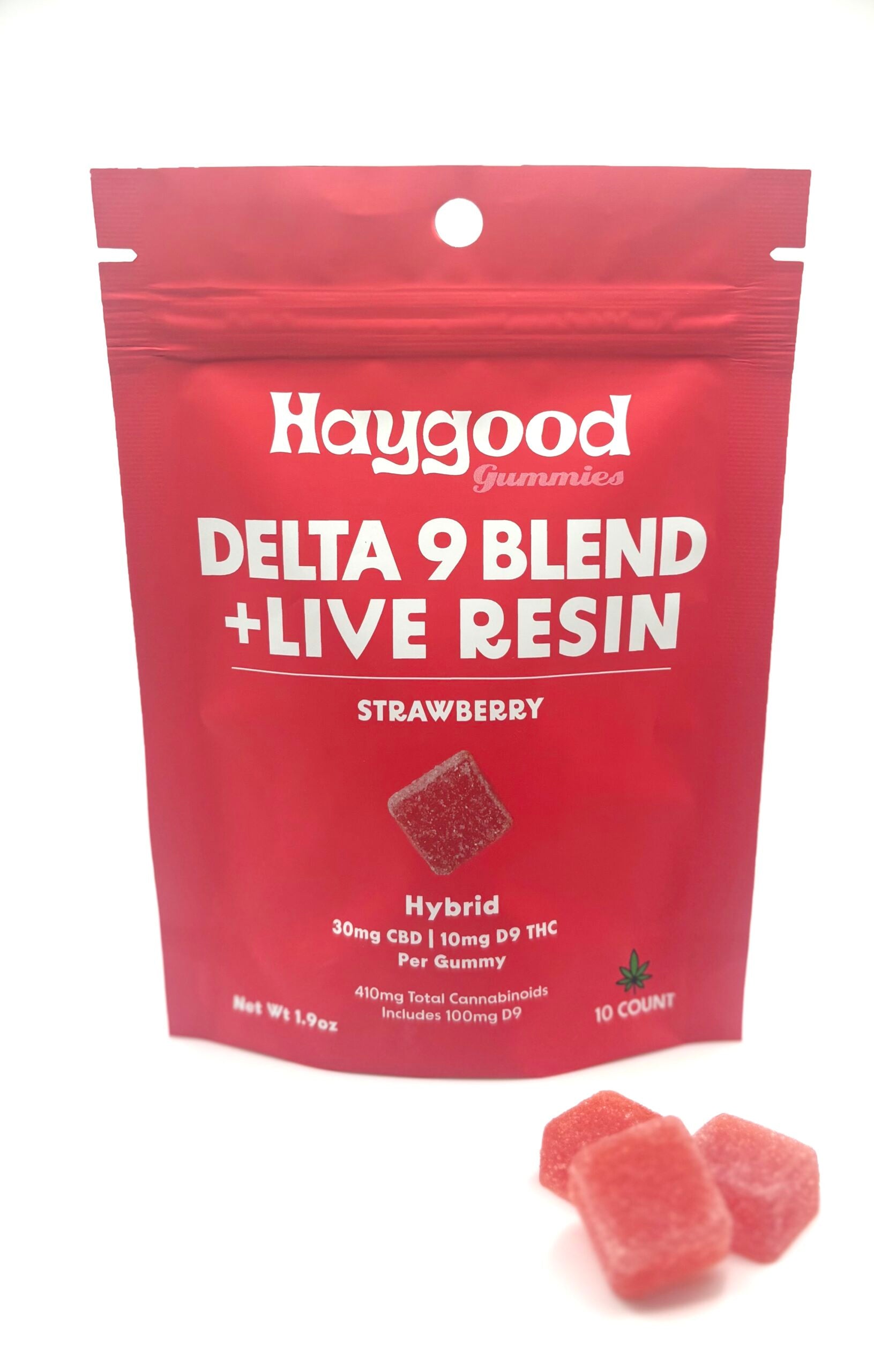 Haygood Farms D9 THC Live Resin 3:1 Gummies - Hybrid - Strawberry