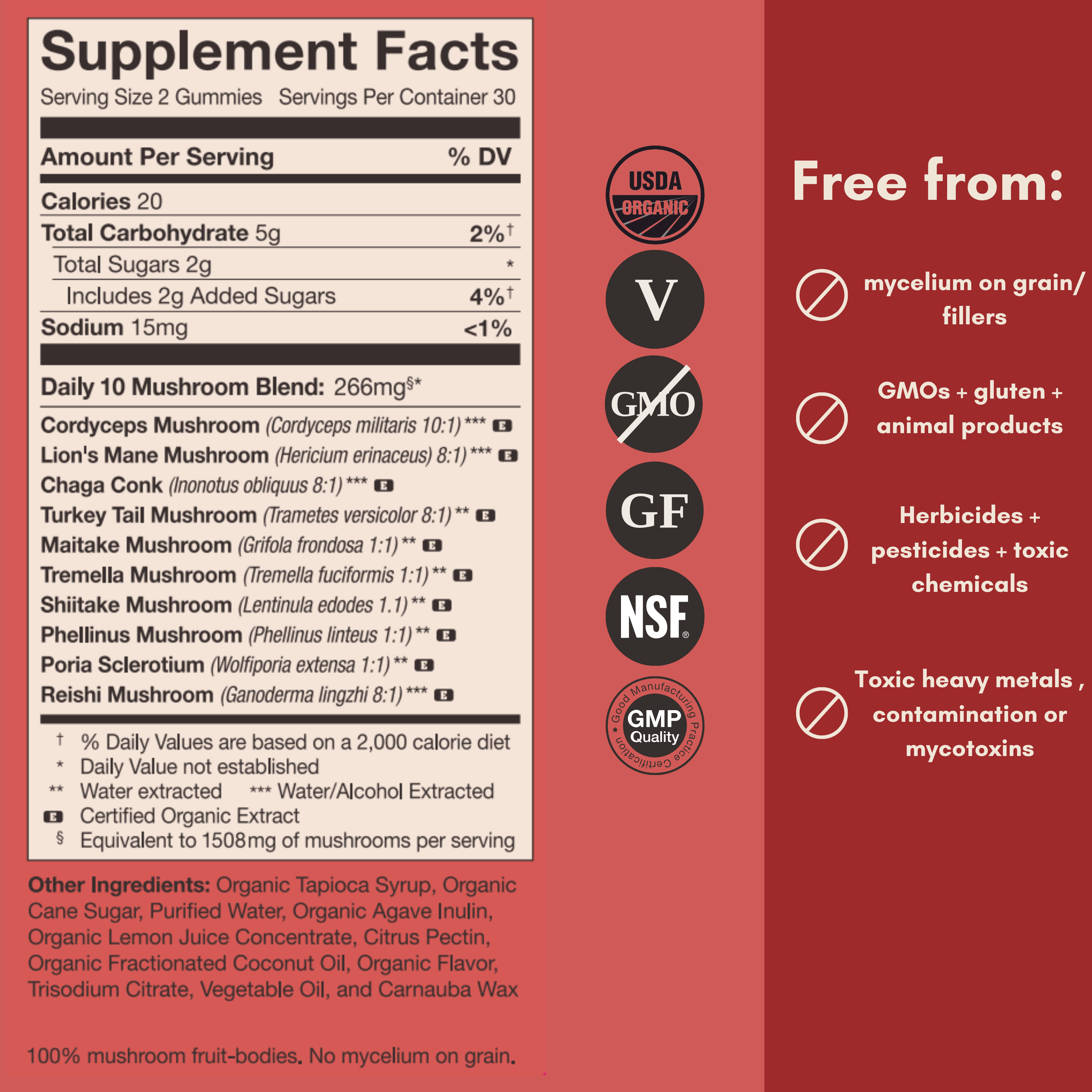Mushroom Revival Daily 10 Mix Mushroom Gummies