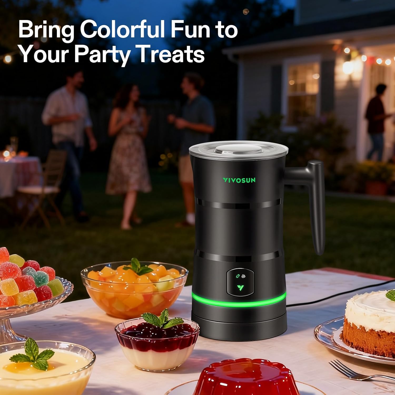 VIVOSUN Gummy Maker Machine, Hands-Free Candy Maker, Oil Infused Edible Mixer with Dual Rotor, Food-Grade Stainless Steel Pot and Silicone Molds, for Gummies Bear, DIY Candies, Party Treats