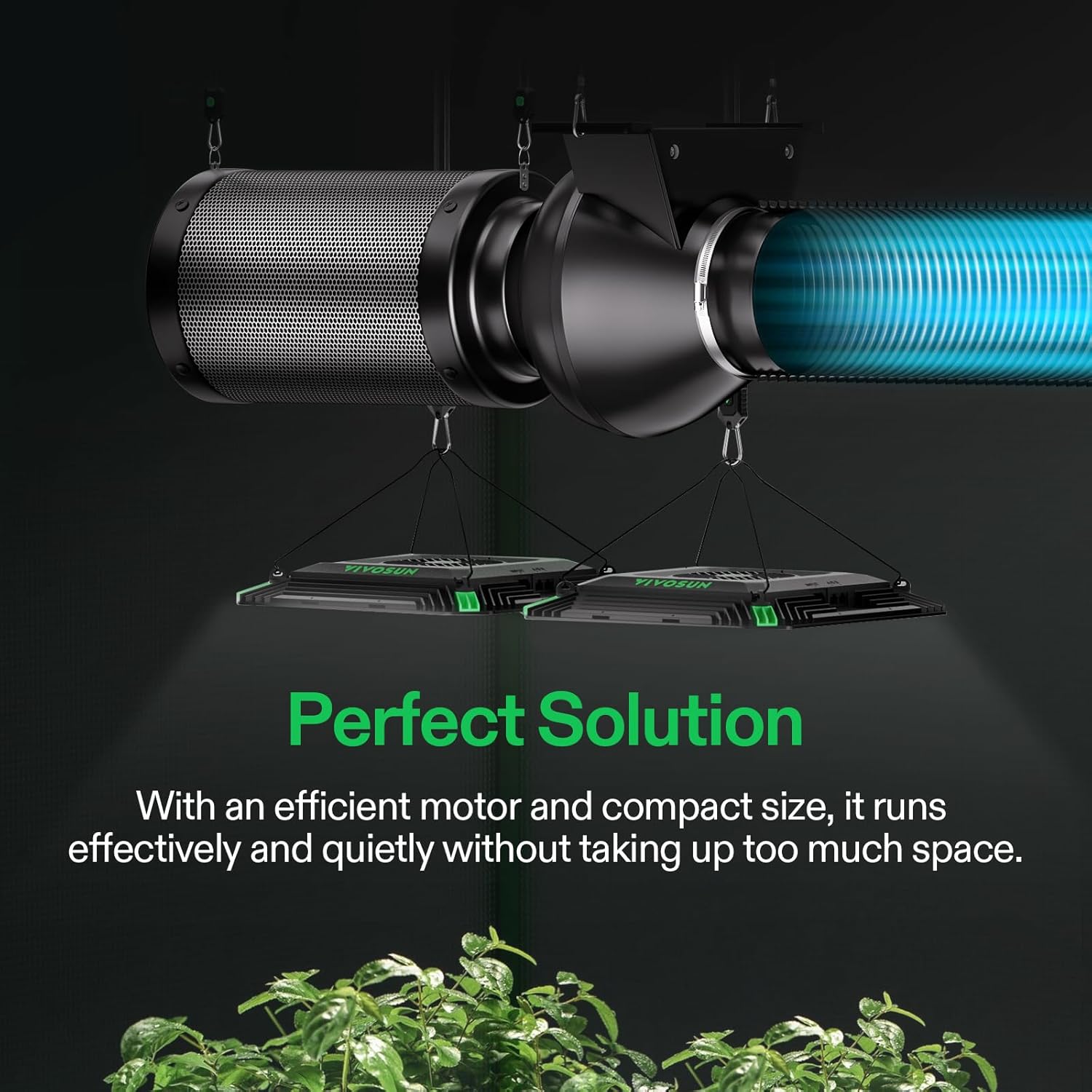 VIVOSUN D4 4 Inch 195 CFM Inline Duct Ventilation Fan HVAC Vent Blower for Hydroponics Grow Tent