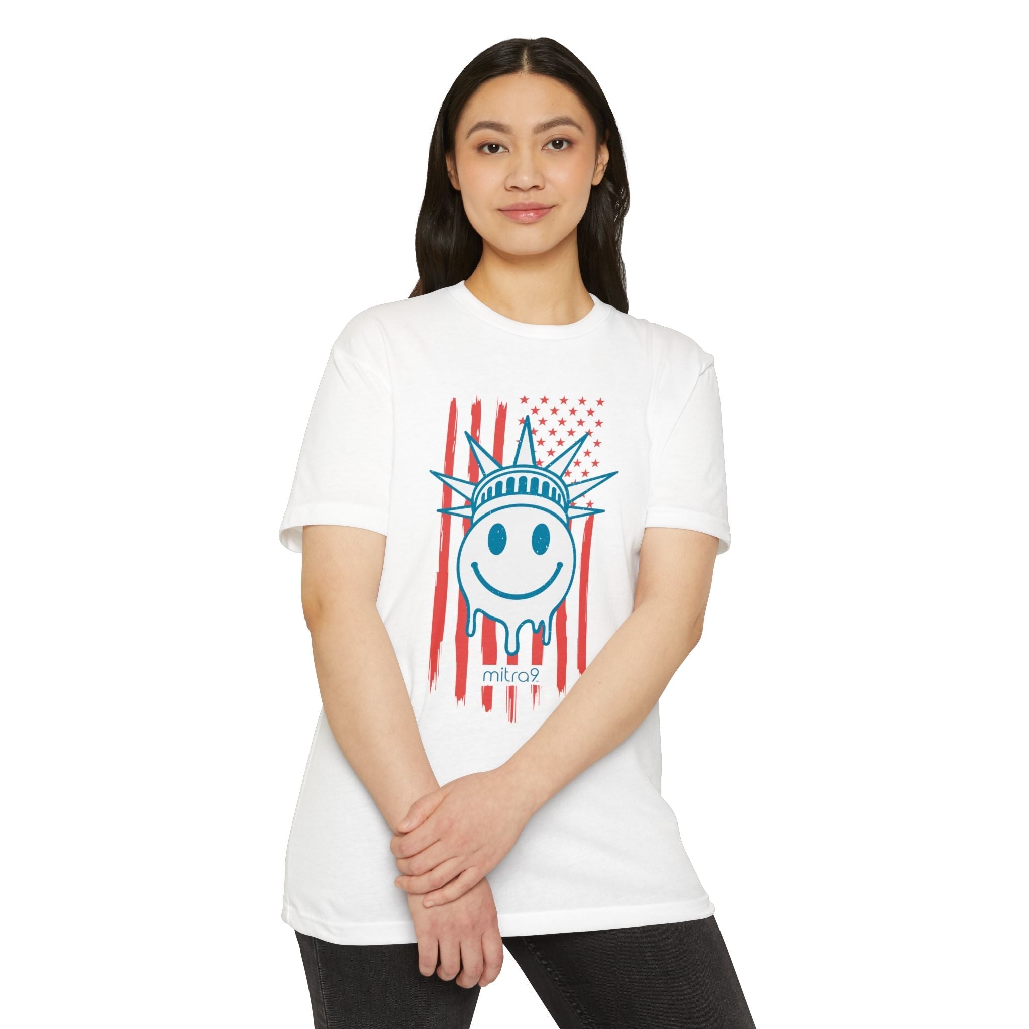 Mitra9 Vintage Liberty Smiley - Red, White & Chill 2025 Edition Tshirt
