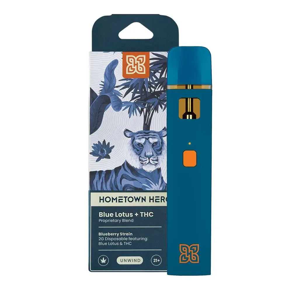 Hometown Hero D8 + HHC Blue Lotus Disposable - 2g Best Price