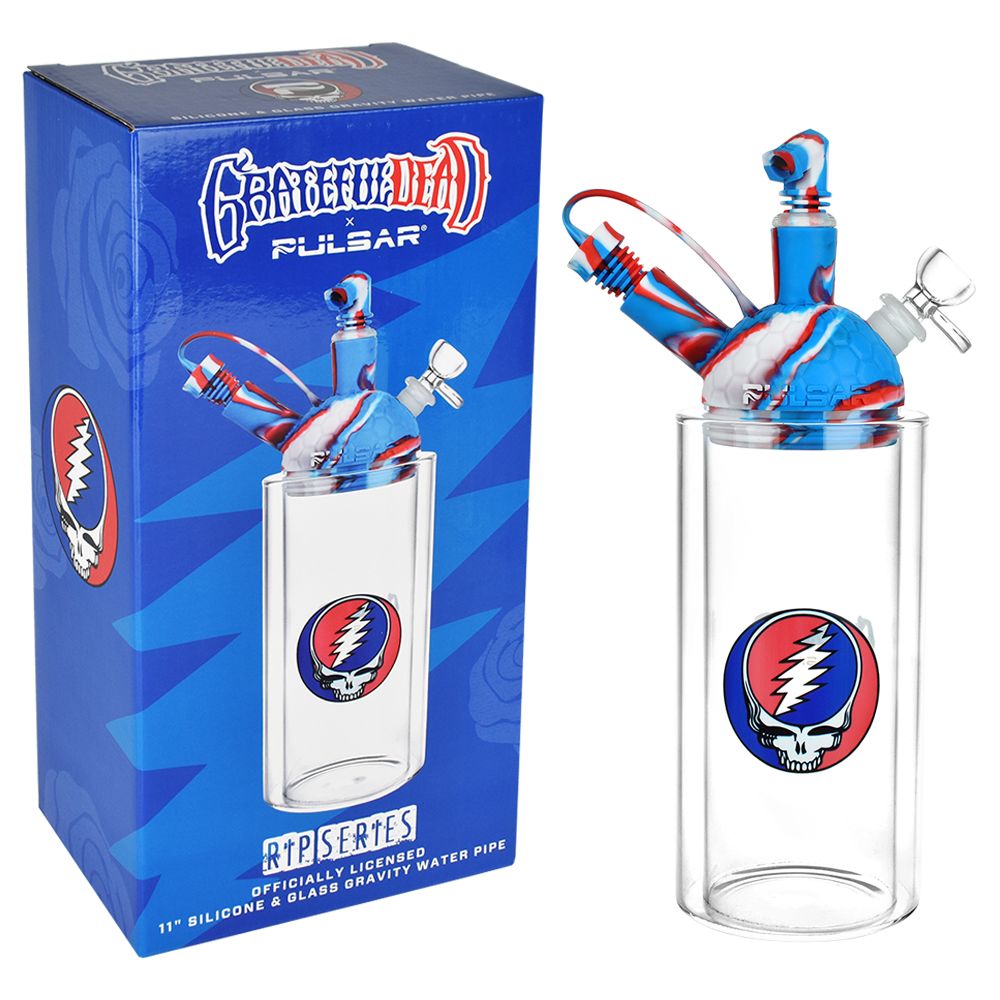 Grateful Dead x Pulsar Silicone & Glass Gravity Water Pipe - 11" Bongs