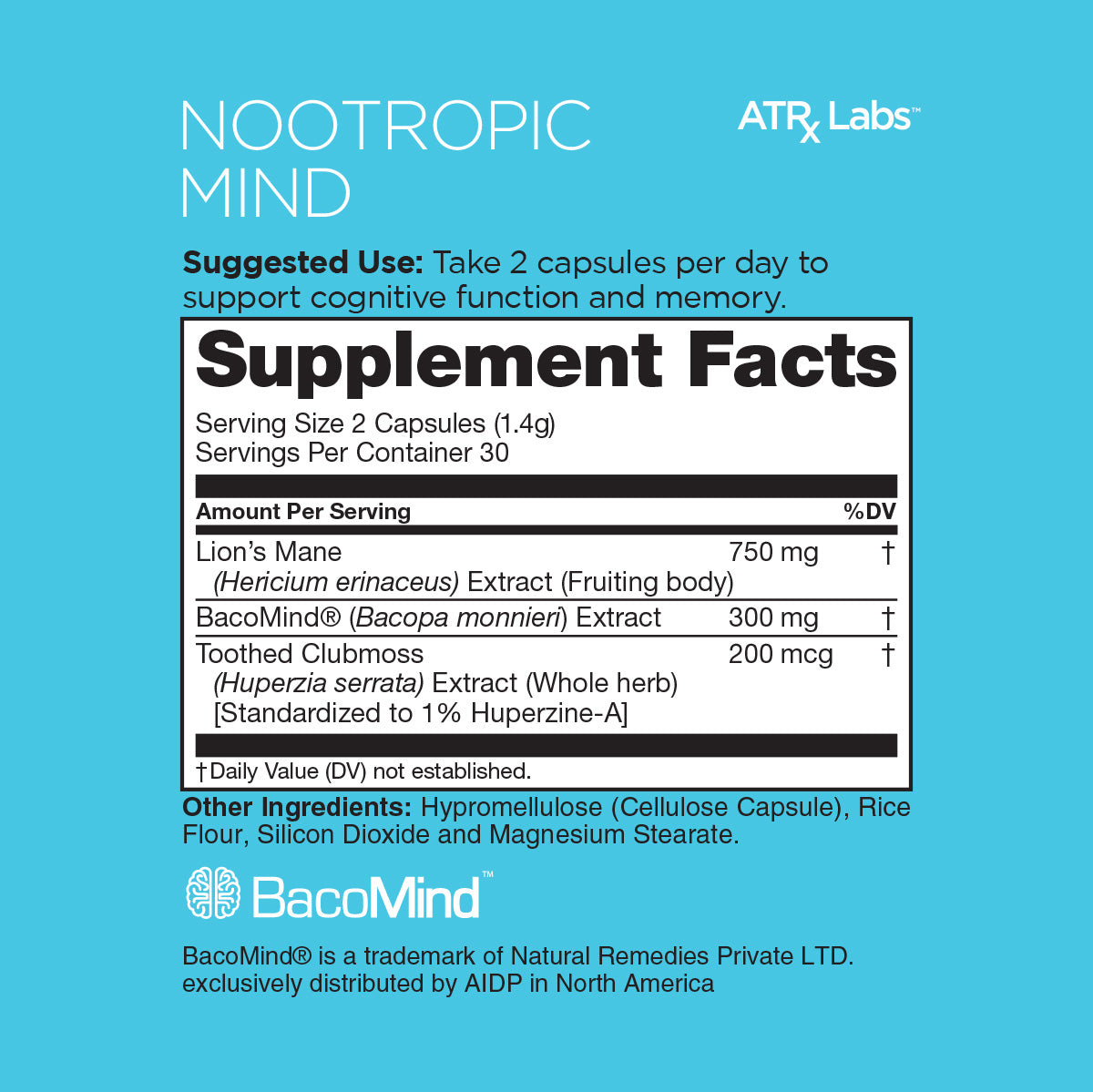ATRx Labs Nootropic Mind: Memory & Cognition