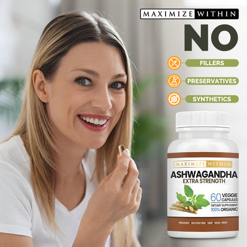 Ashwagandha Root Extra Strength - Maximum Slim | Supports Stress Relief & Vitality