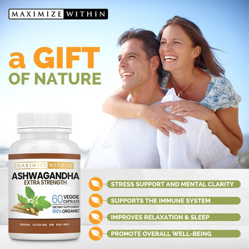 Ashwagandha Root Extra Strength - Maximum Slim | Supports Stress Relief & Vitality