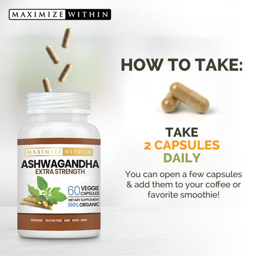 Ashwagandha Root Extra Strength - Maximum Slim | Supports Stress Relief & Vitality