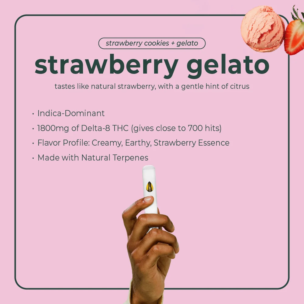 BudPop Delta 8 Disposable Vape Pen – Strawberry Gelato
