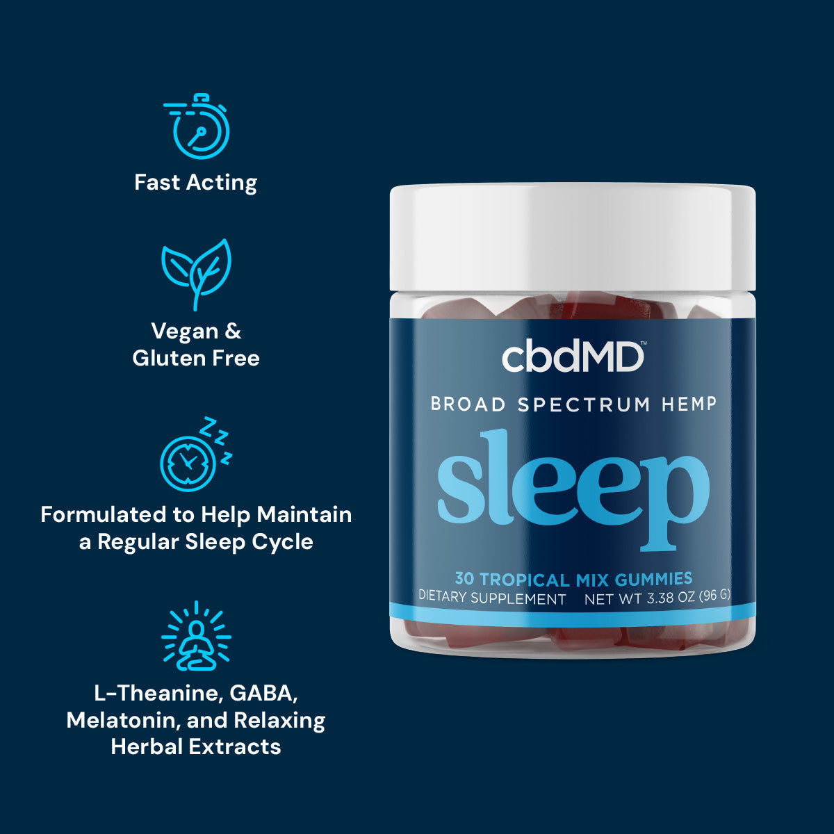 cbdMD Broad Spectrum CBD Sleep Gummies