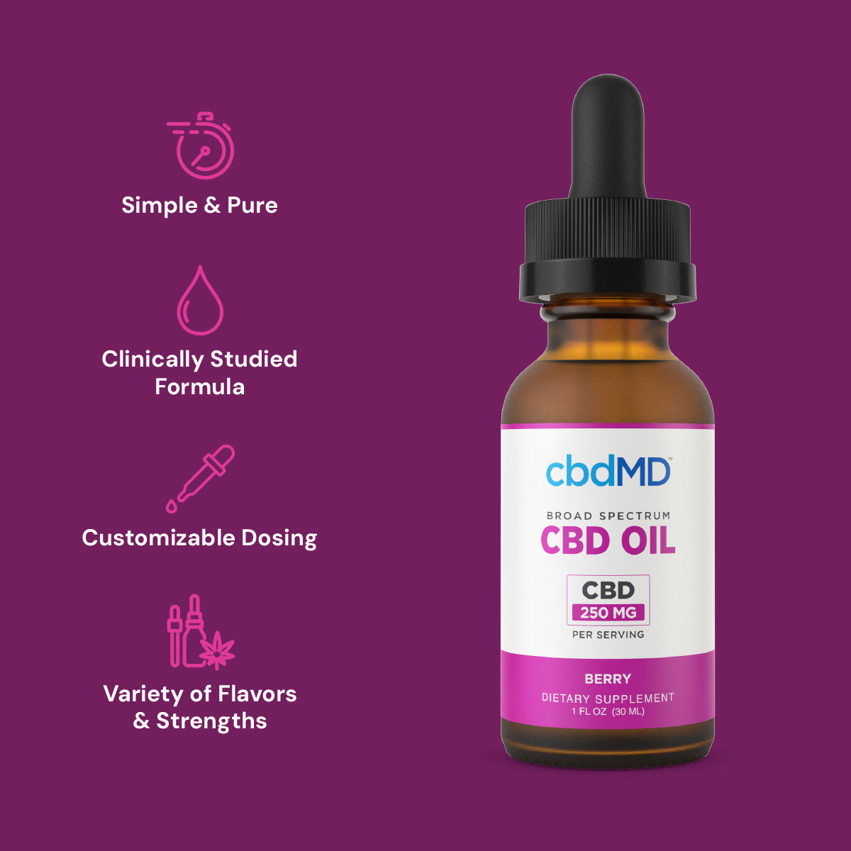 cbdMD Broad Spectrum CBD Oil Tincture