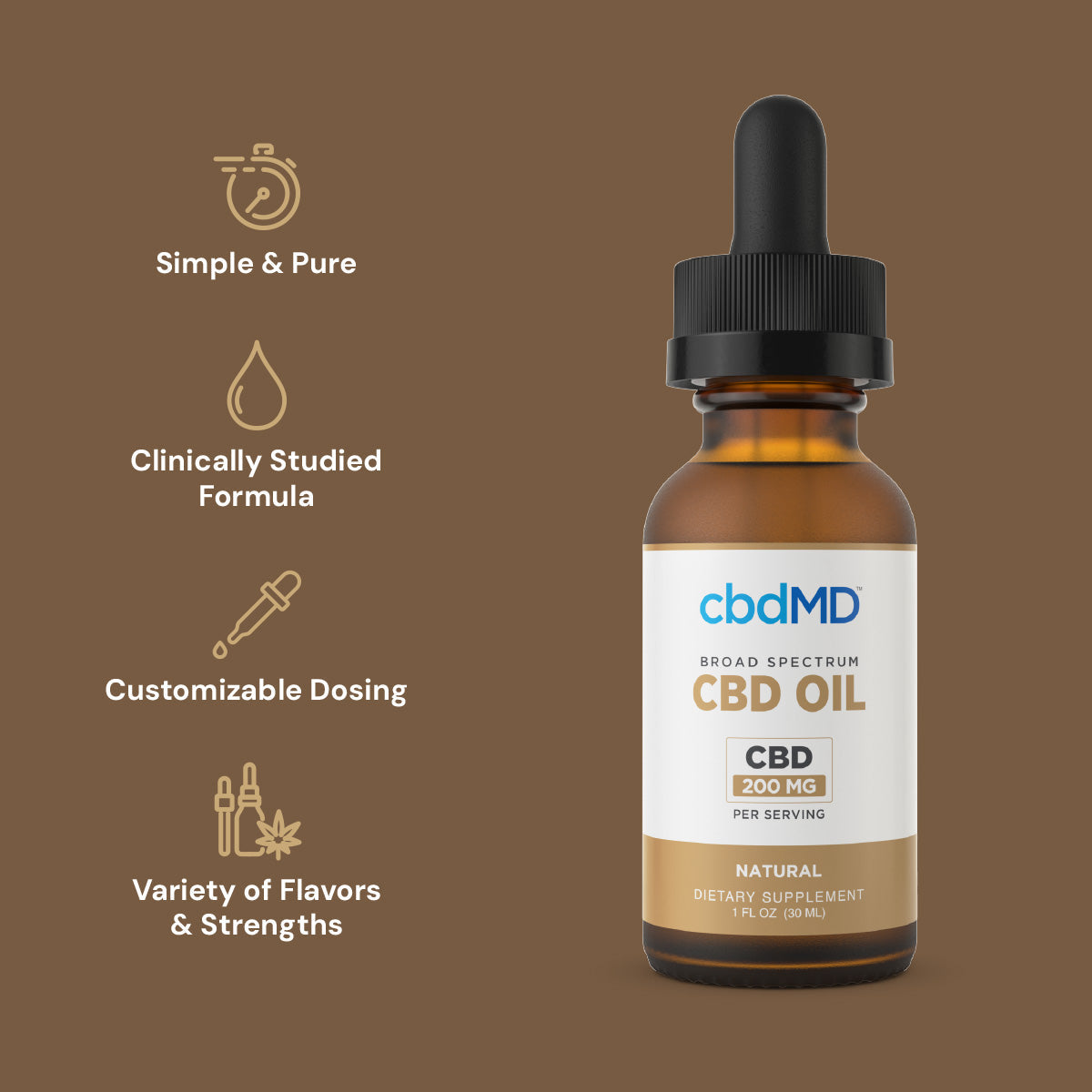 cbdMD Broad Spectrum CBD Oil Tincture