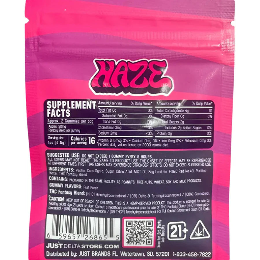 Haze Fantasy Blend HHC + D8 + D9 + THCP 100mg Gummies – Fruit Punch