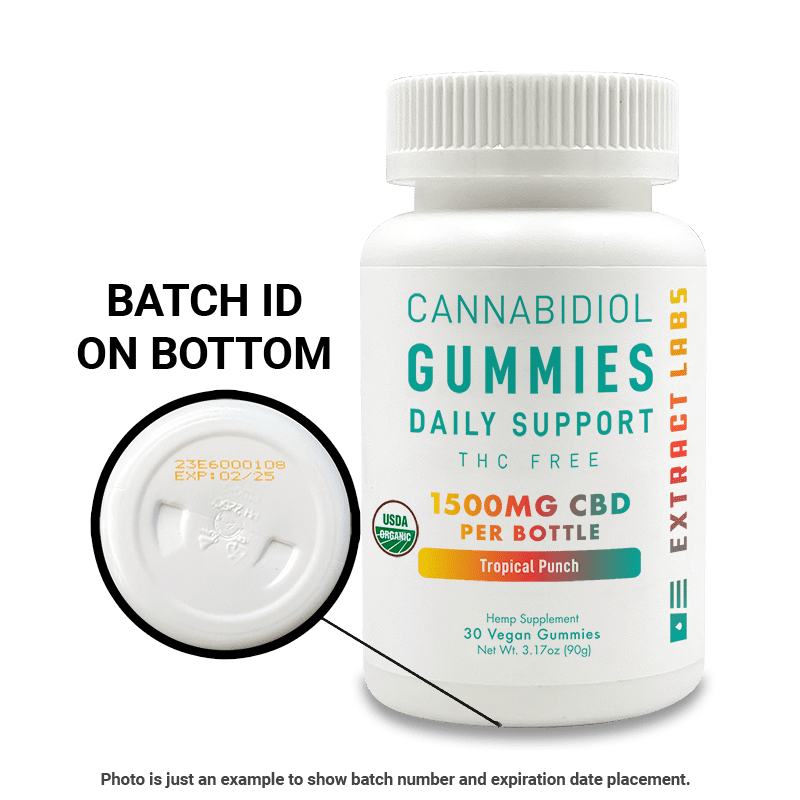 Extract Labs Organic CBD Isolate Gummies | Daily Support | Tropical Punch