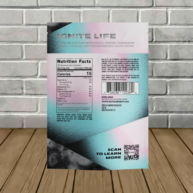 Burn Inferno Blend Delta 8 + THC-P + THC-B Gummies 5000mg