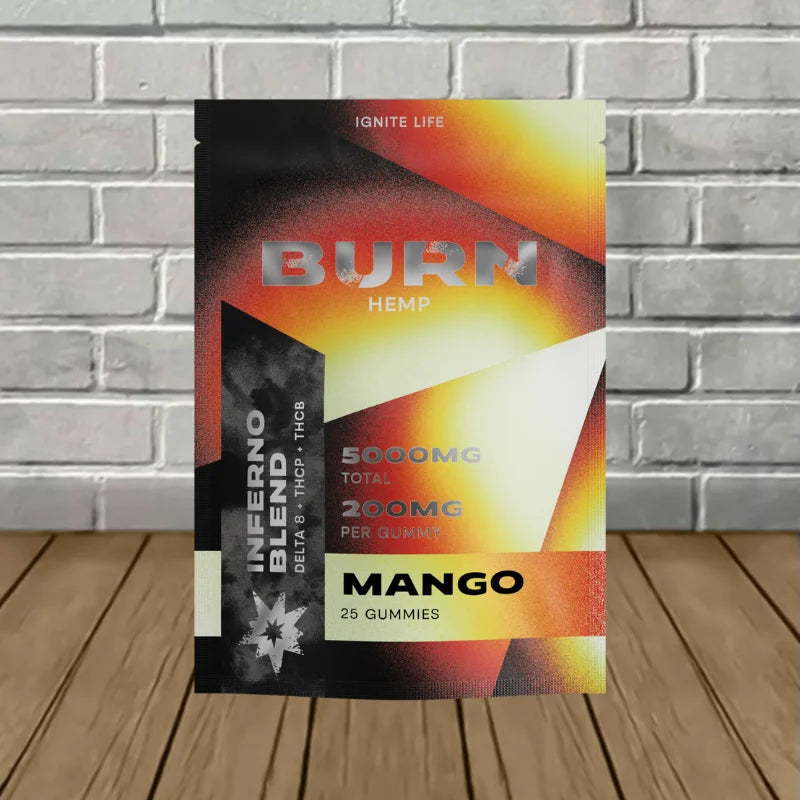 Burn Inferno Blend Delta 8 + THC-P + THC-B Gummies 5000mg