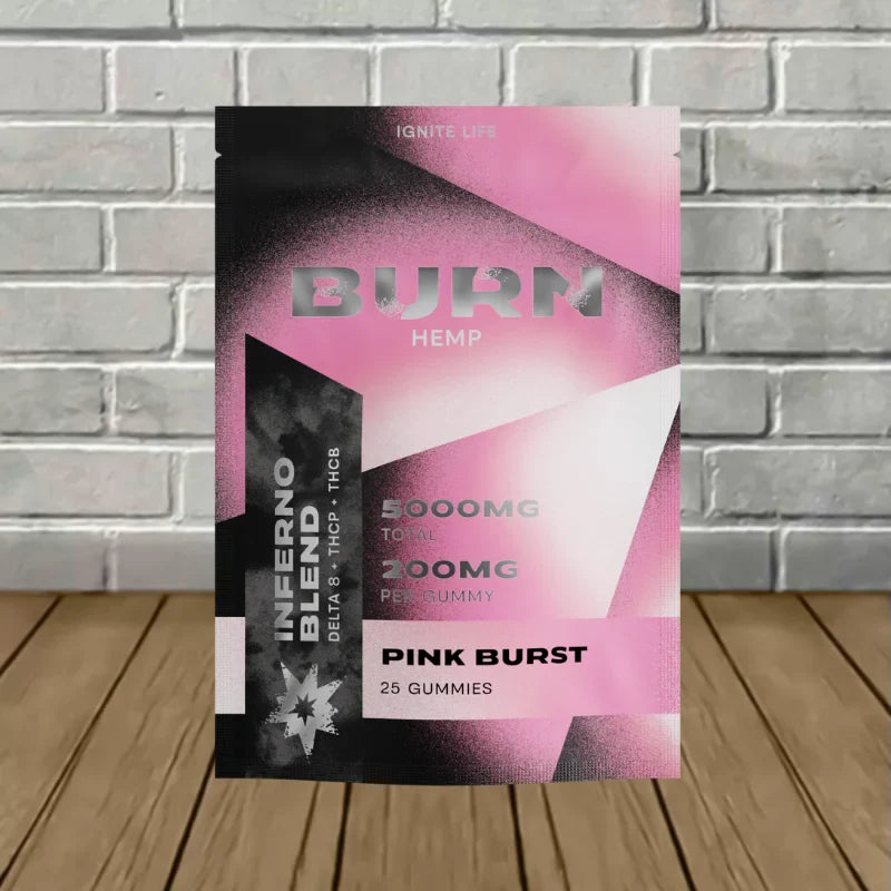 Burn Inferno Blend Delta 8 + THC-P + THC-B Gummies 5000mg