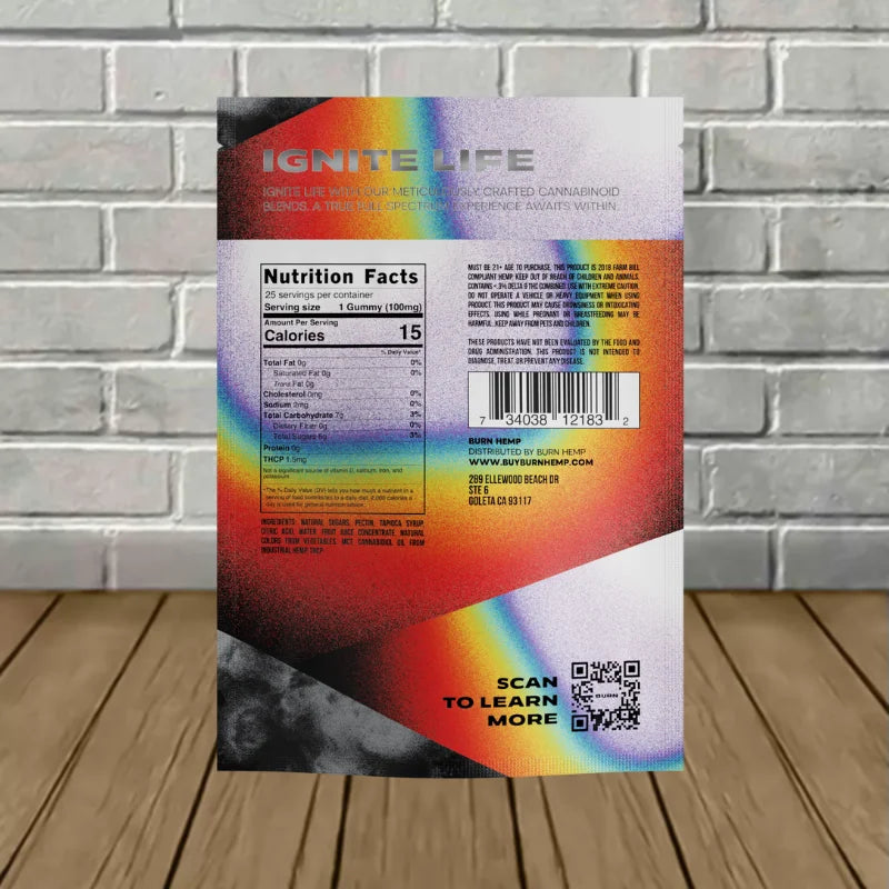 Burn Inferno Blend Delta 8 + THC-P + THC-B Gummies 5000mg