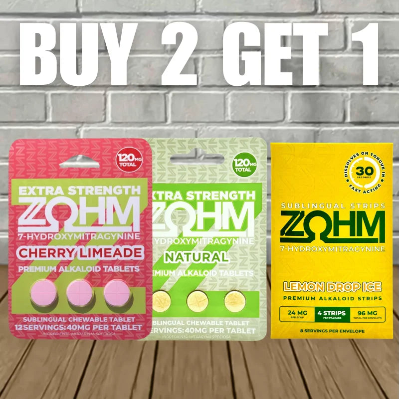 Zohm 7-Hydroxy Extra Strength Tablets + Free 7-OH Sublingual Strip Deal