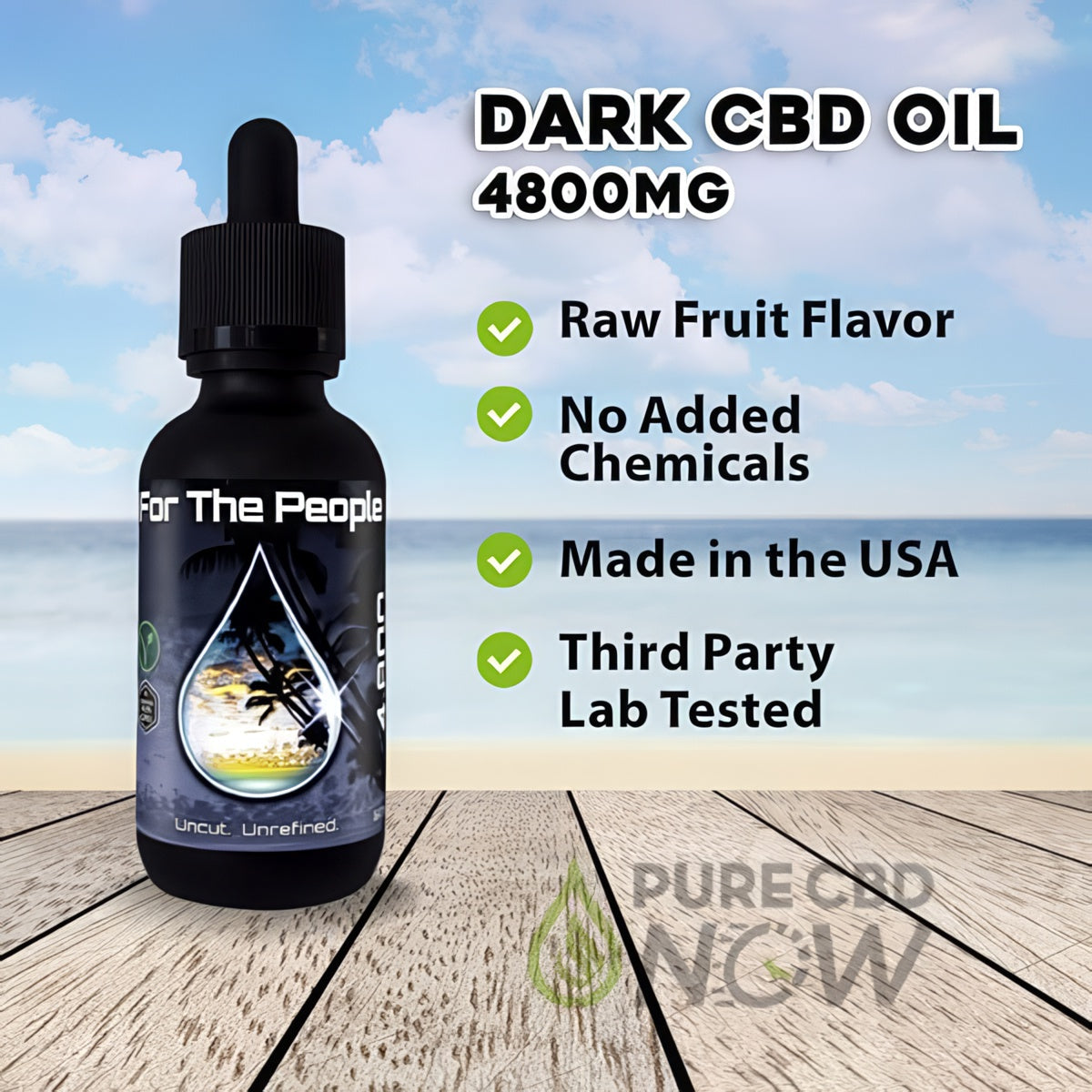 CBD For The People CBD Oil 4800mg 30ml (Sublingual or Wax Pen Vape)