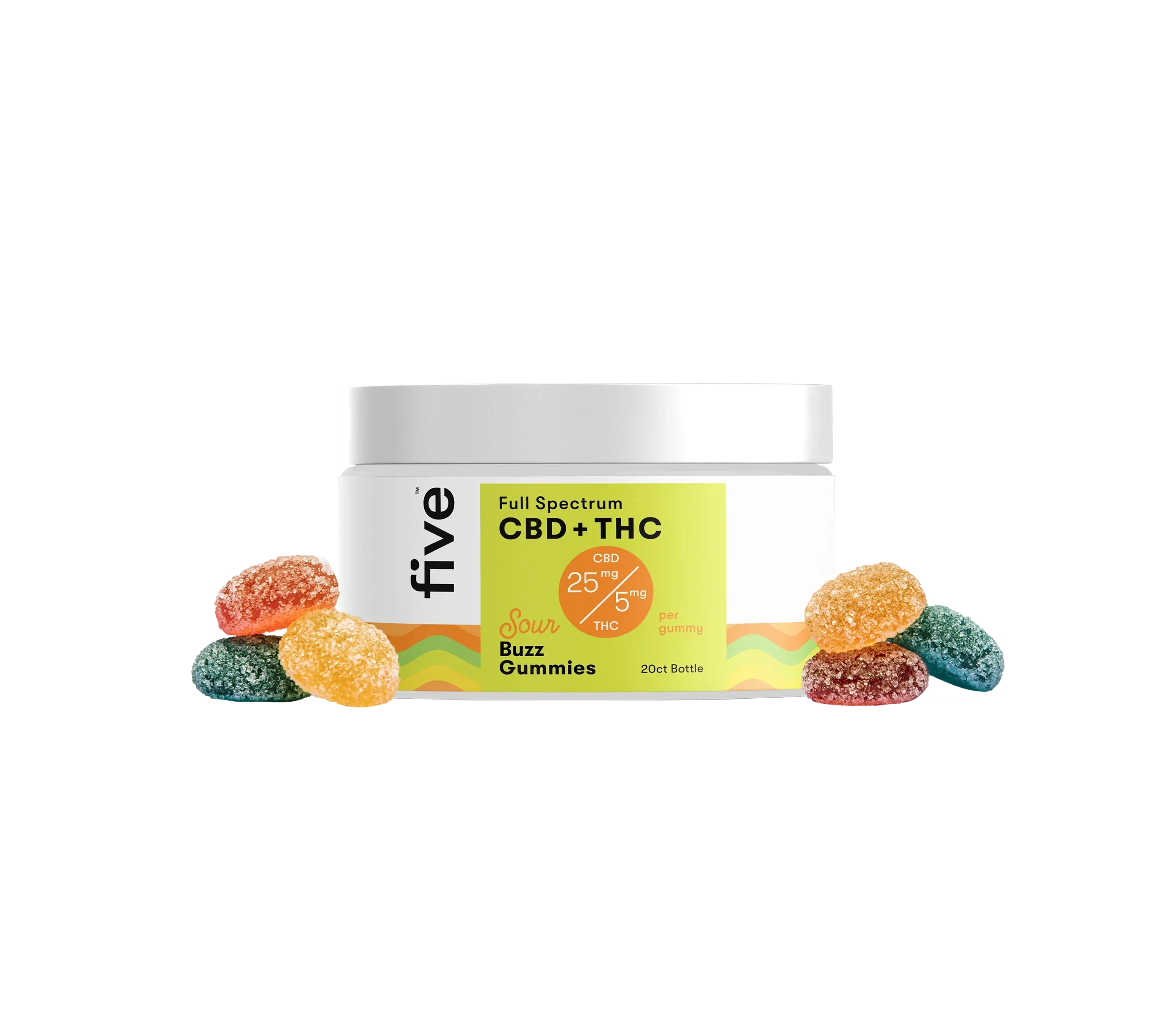 Five CBD Full Spectrum CBD+THC Gummies (20 ct) - Promo