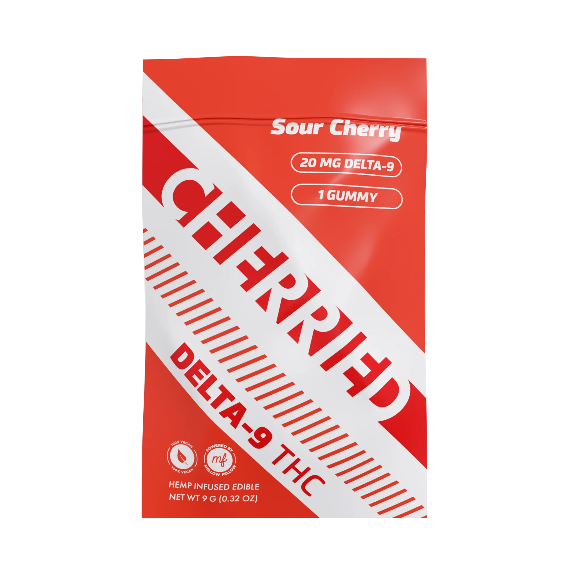 Delta 9 + THC Gummies Sour Cherry 20mg 1pc – Cherried